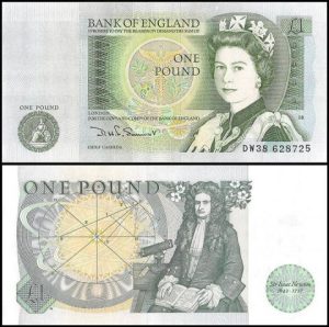 Great Britain 1 Pound, 1981-1984, P-377b, UNC, Queen Elizabeth II